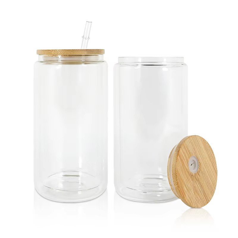 US Warehouse 16oz /20oz Clear Sublimation Snow Globe Glass Can